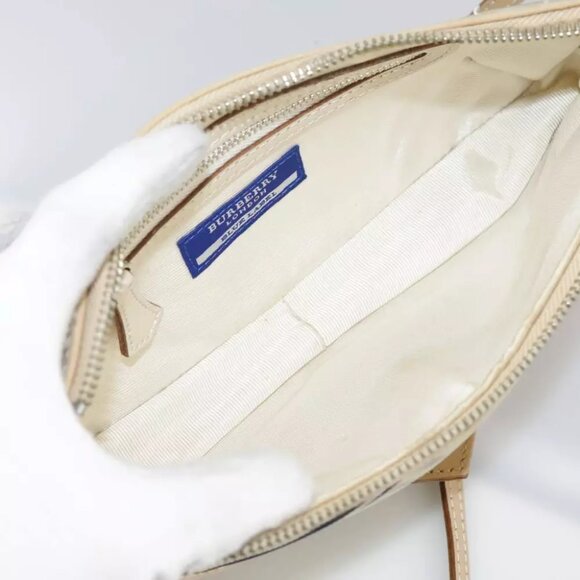 BURBERRY Nova Check Blue Label Shoulder Bag Canvas Peppermint Auth - Picture 3 of 16